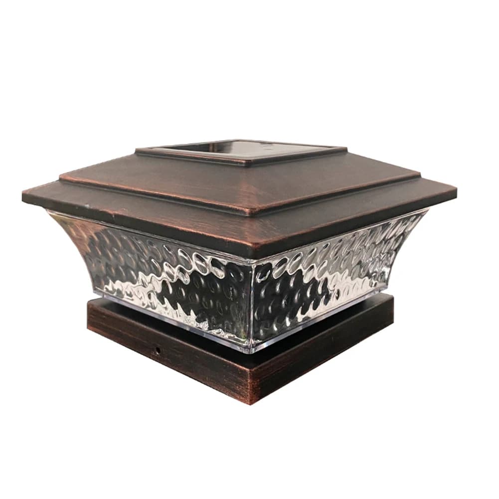 LED lamp with column head for solar light gate solar energy lamp for garden gate 800mAh warm white light for outdoor garden