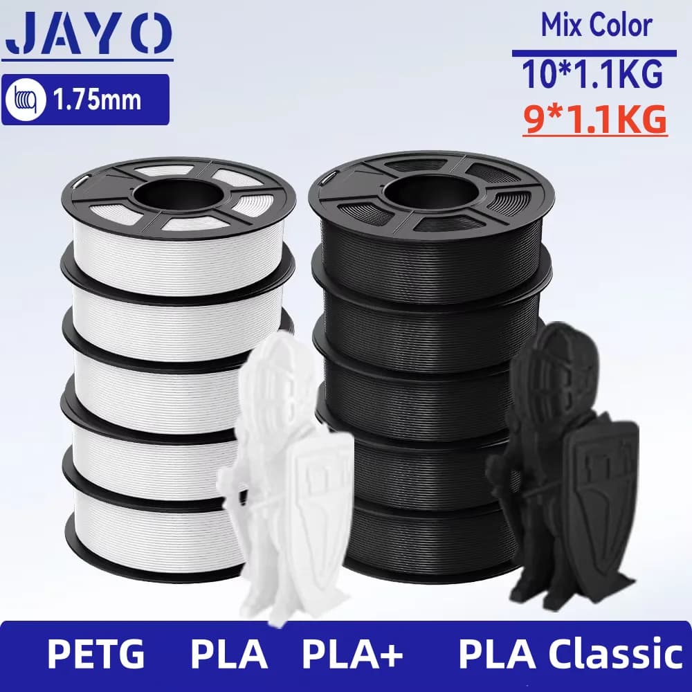 JAYO 9/10 PETG/PLA/PLA PLUS 3D Filament Rolls for 1.75mm printer, 100% No bubbles, Non-toxic, 3D Printer and 3D Pens Materials