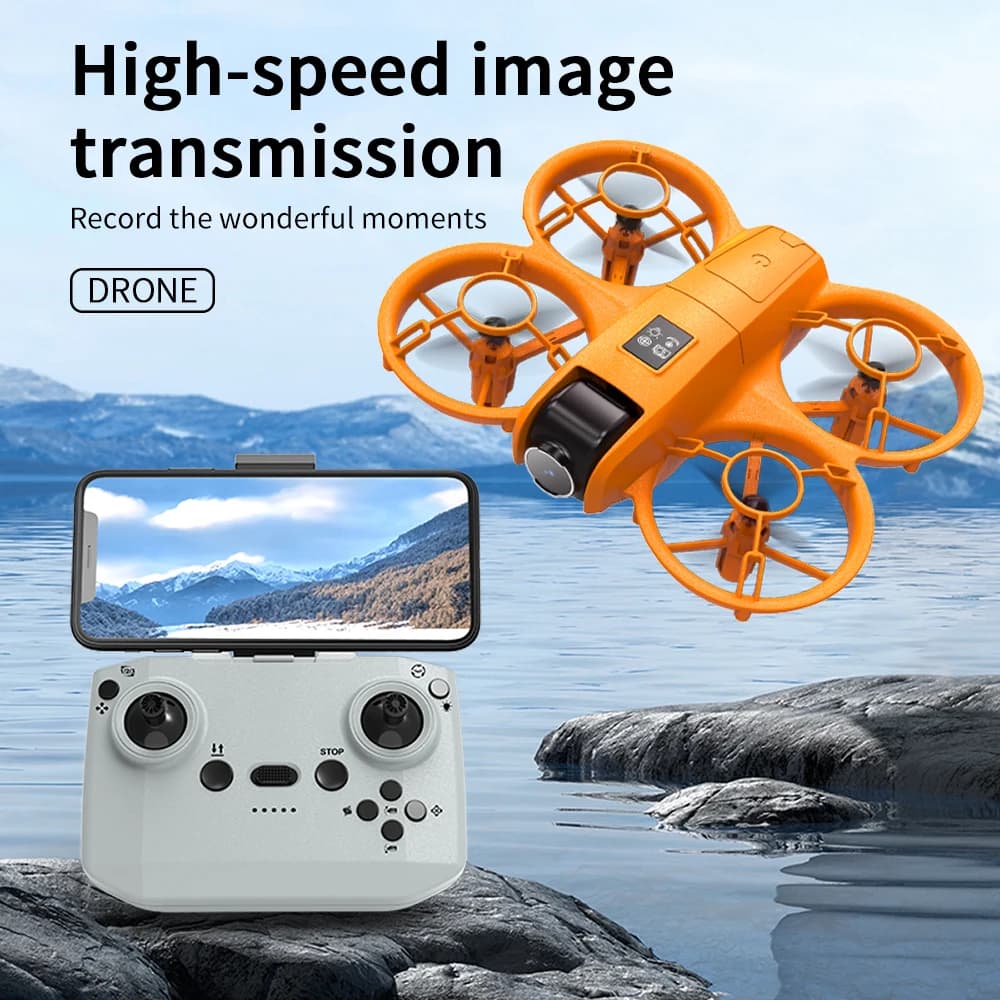 Nuovo Drone Quadricottero RC Pieghevole V2 con Flusso Ottico per Principianti, 10 Minuti di Volo, Evitamento Ostacoli, Telecomando, in Plastica per Bambini