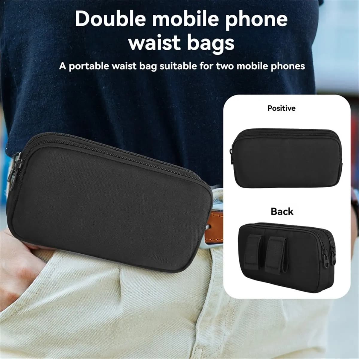 New 2026 Nylon Running Waist Bag, Men's and Women's Sweat Belt Bag, Portable Cellular Door for Jogging, Gym and Sport