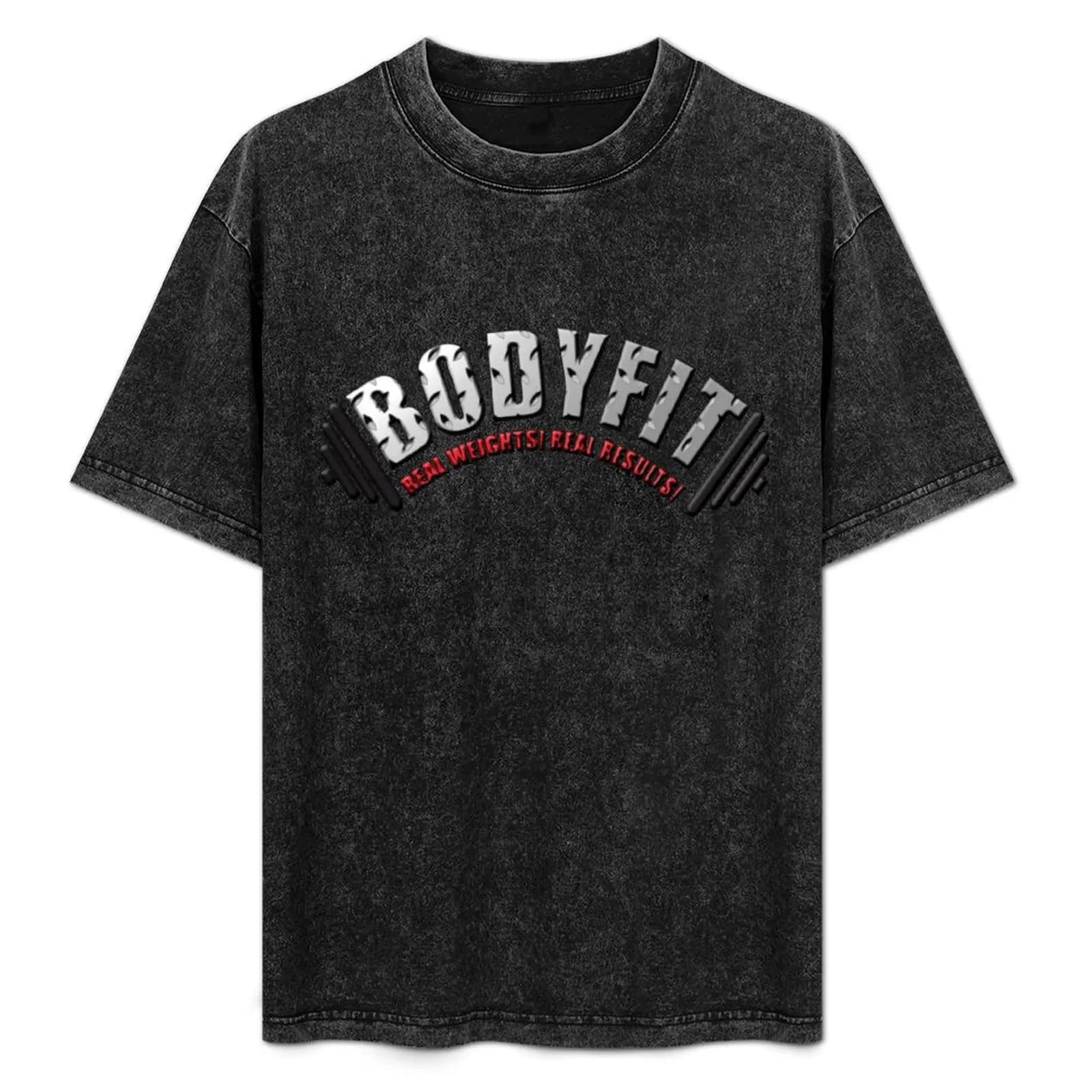 T-shirt BODYFIT Diamond Plate Real Weights Real Results con logo, T-shirt per le vacanze estive