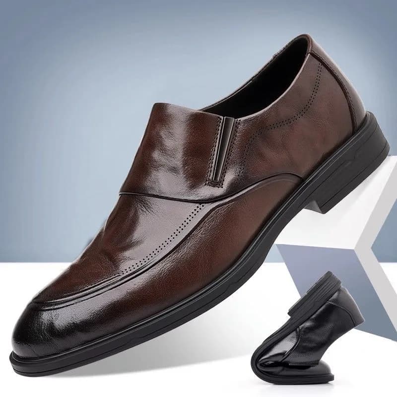 Casual Business Leather Shoes Fashion Slip-on Men Dress Shoes Solid Color Office Shoe Spring Autumn Breathable Male Loafers 2024