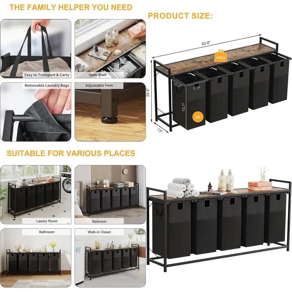 Large whiteboard with removable bags, fabric handles and upper shelf for dormitory and laundry