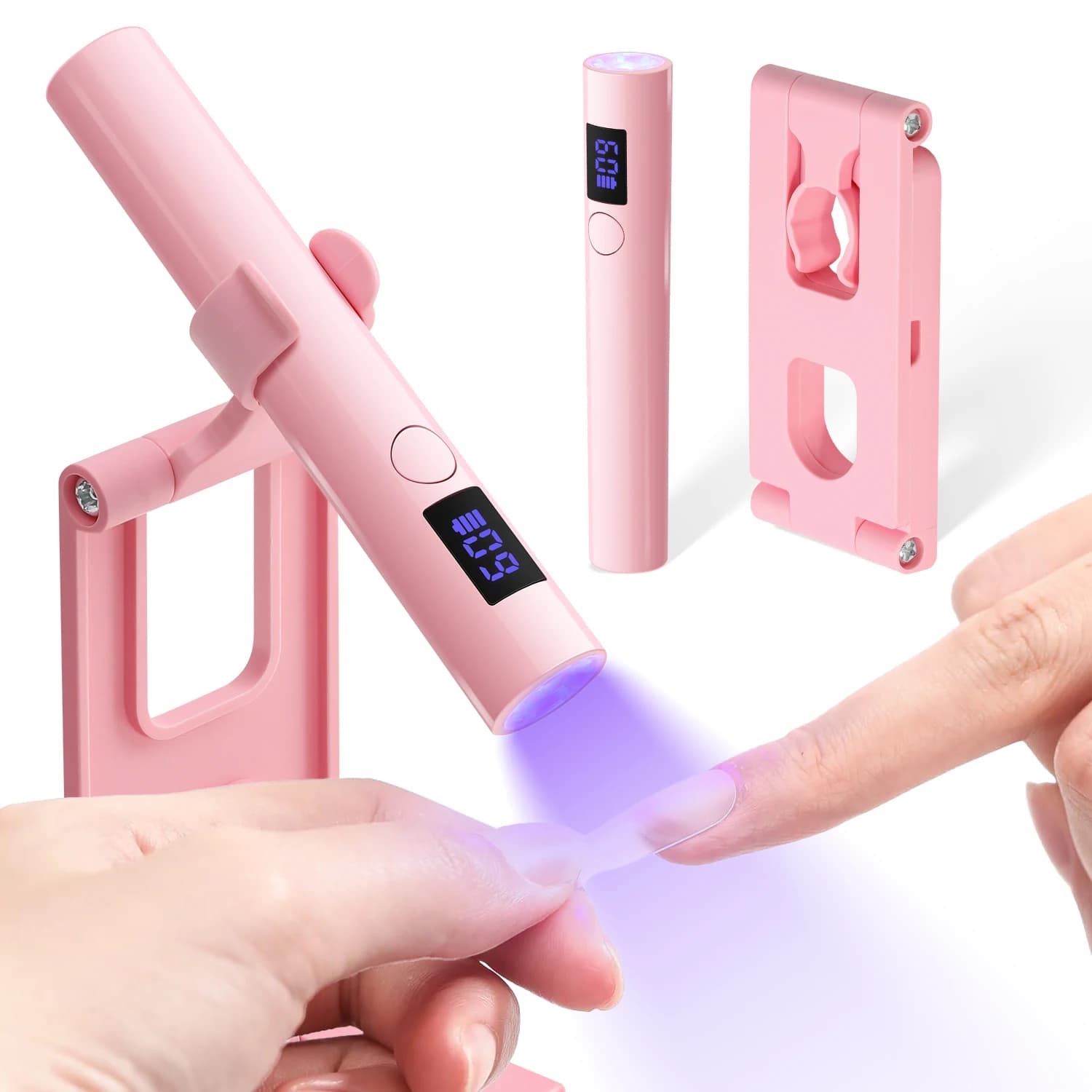 Mini lampada per unghie con 2 impostazioni di timer, supporto stabile per unghie, lampada UV LED portatile per smalto gel rapido, per uso domestico, salone o fai da te.