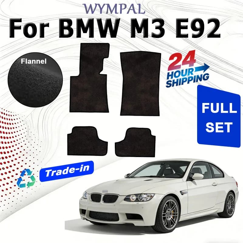 Scamosciato Nylon Mats for BMW M3 E92 E93 2008~2013 2009 2010, Anti-slip Car Mats, Floor Cover, Foot Protection