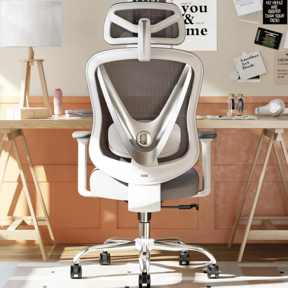 sedia da ufficio ergonomica in rete: supporto lombare regolabile 3D e braccioli 3D, schienale a forma di V, sedia da scrivania regolabile per ufficio e casa