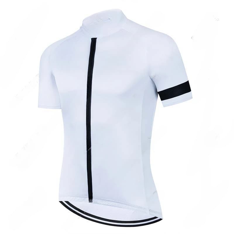 Men's Cycling Knits Cycling Clothing White Cycling Bike Clothing MTB Short Sleeves Fast Drying Sports Clothing Cycling Pants With Straps With Gel Padding 19D