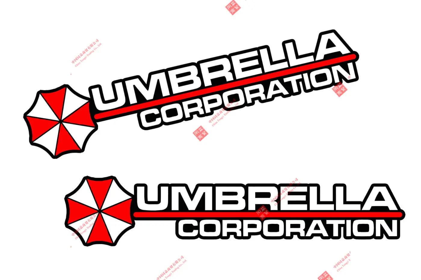 Set di 2 Adesivi per Auto con Logo a Forma di Ombrello, 15CM, Decalcomania in Vinile Impermeabile per Decorazione di Carrozzeria e Finestrini
