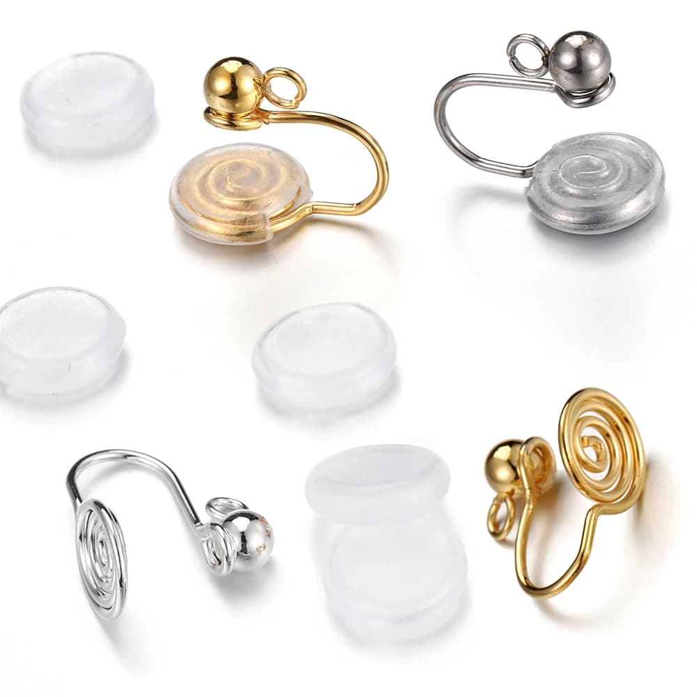 10 pz Clip per orecchie in acciaio inossidabile Impostazioni per orecchini a spirale Convertitore non forato Componente Gioielli fai da te Creazione di orecchini a spirale per zanzare