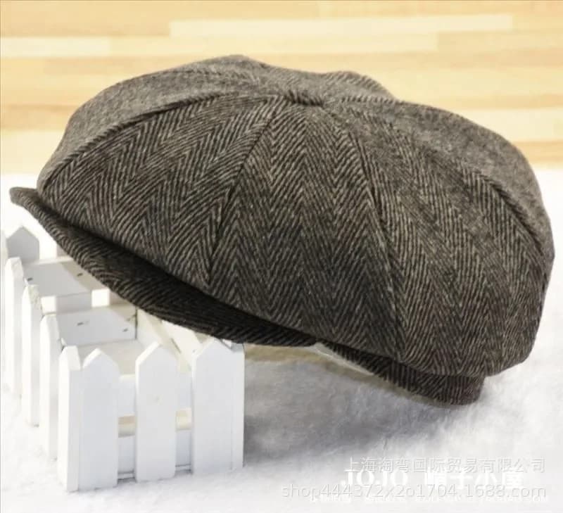 Cappelli ottagonali di lana classici di grandi dimensioni da 64 cm per uomo Donna Berretto invernale da strillone vintage Berretto piatto Cappello da pittore di dimensioni regolabili