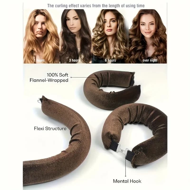 1 pcs. Soft curling iron without heat for the night, with flannel coating, flexible