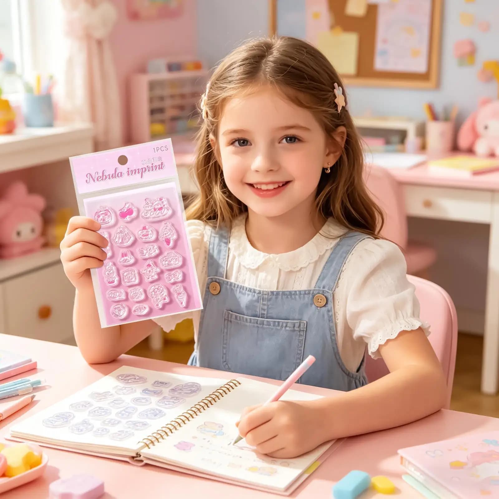 Timbri per scrapbooking, timbri trasparenti con manico in acrilico, decorazioni per la creazione di biglietti, per la creazione di libri, rilegatura, quaderni, agenda, biglietti