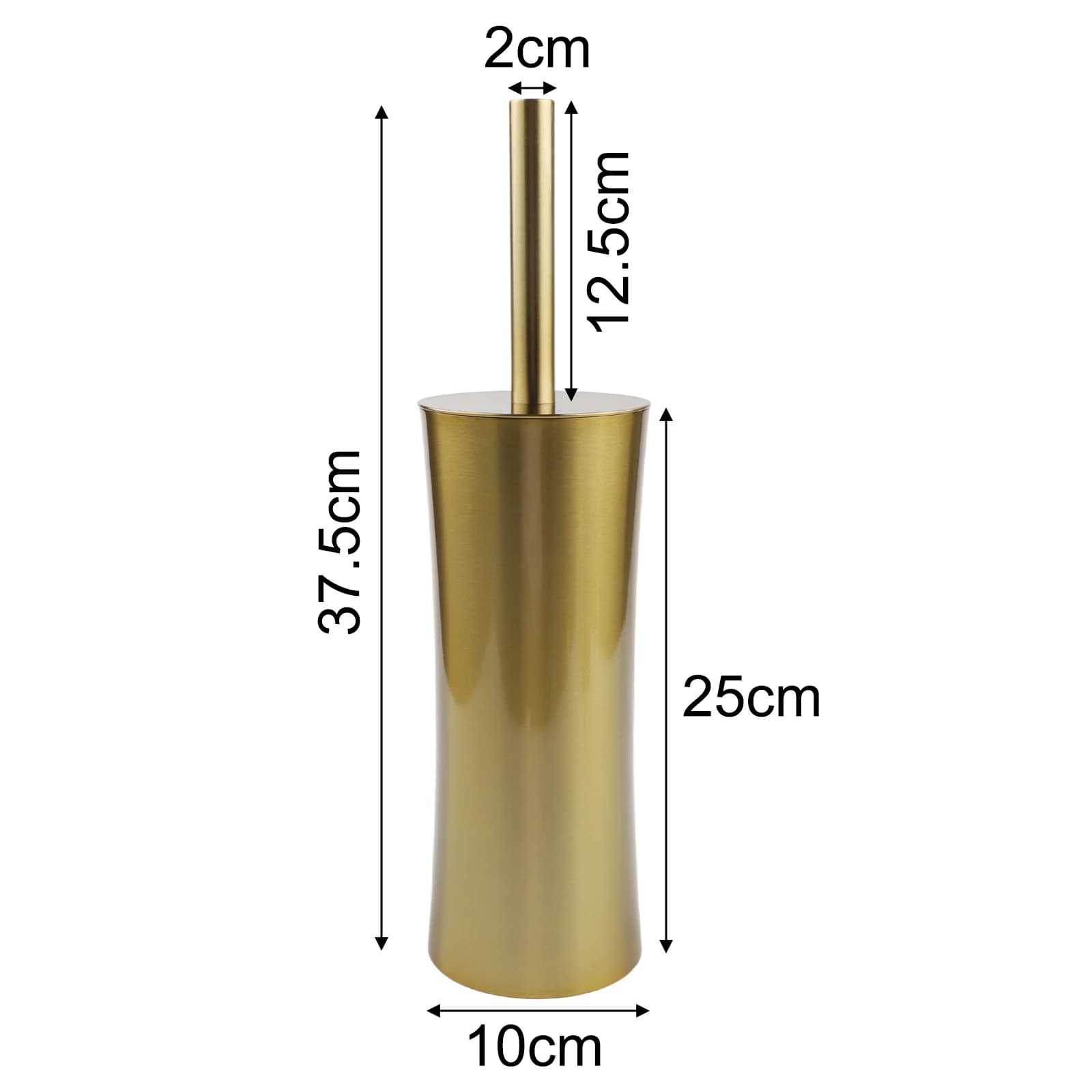 Spazzola per WC Moderna in Oro per Bagni Tradizionali, Strumento per la Pulizia Domestica 37,5*10cm, Finitura Cromata Spazzolata