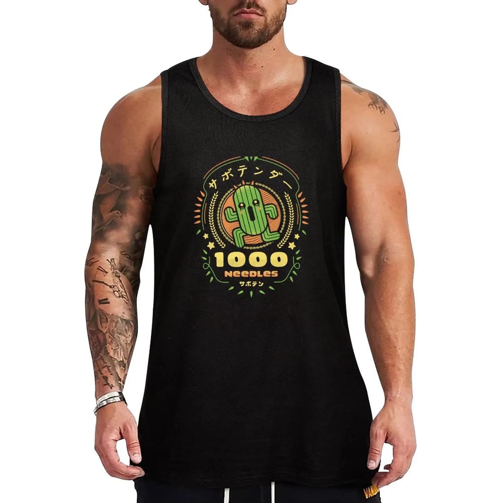 Cactuar Needles Tank Top Regular Fit Basic Tank Top Camicia casual senza maniche