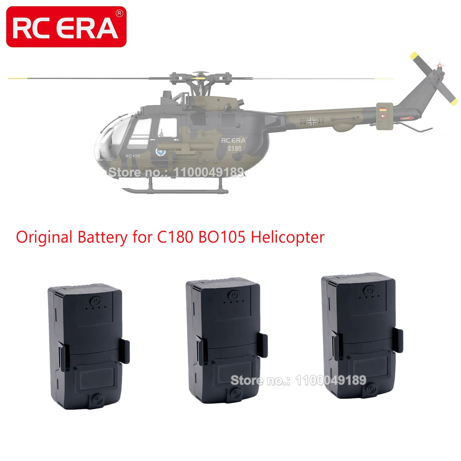 Batteria LiPo RC ERA 7.4V per Elicottero RC in Scala C180 BO105, Ricambi Originali