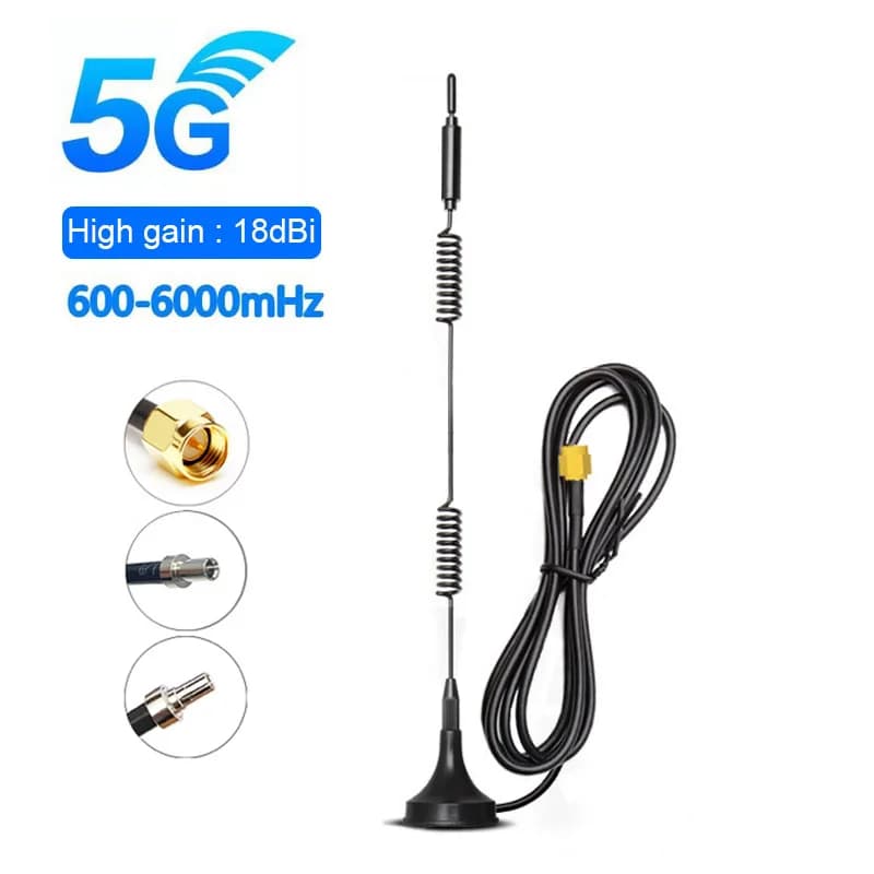 Antenna magnetica 4G LTE 5G Full Band 600-6000Mhz 18dBi SMA maschio con cavo 3M Antenna Wifi 2.4G per Modem Router Wireless