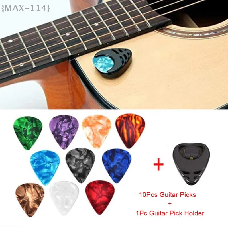 10pcs Celluloid Guitar Finger Picks – Thumb & Index Design, Random Colors, Must-Have Guitar Accessories For Any Musician