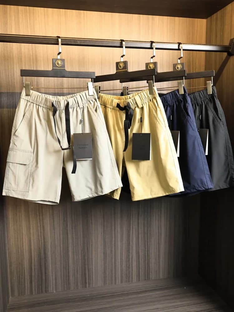 Pantaloncini Casual da Uomo Leggeri ad Asciugatura Rapida, Vita Elastica, Estivi, da Lavoro, con Grandi Tasche, Impermeabili, Gamba Dritta, in Fibra di Poliestere