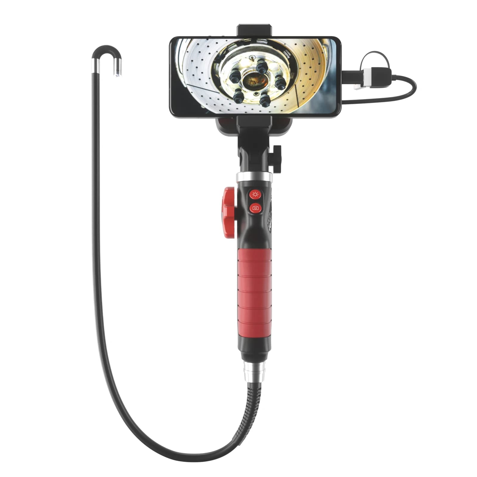 Endoscopio di sterzo articolato bidirezionale da 6mm 2MP 1080P 180 gradi per PC Android CMOS Periscopio Ispezione Microscopio digitale Fotocamera