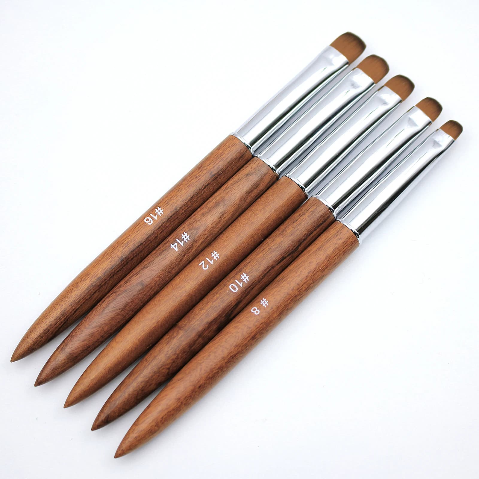 Kolinsky French Nail Art Brush Acrylic Drawing Rhinestone Gel Painting Sandalwood Handle
