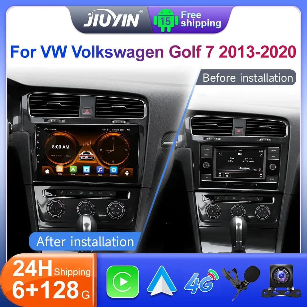 JIUYIN 10.1 inch car radio reader for Volkswagen VW Golf 7 2013-2020 Wireless CarPlay Multimedia GPS Autoradio Stereo screen