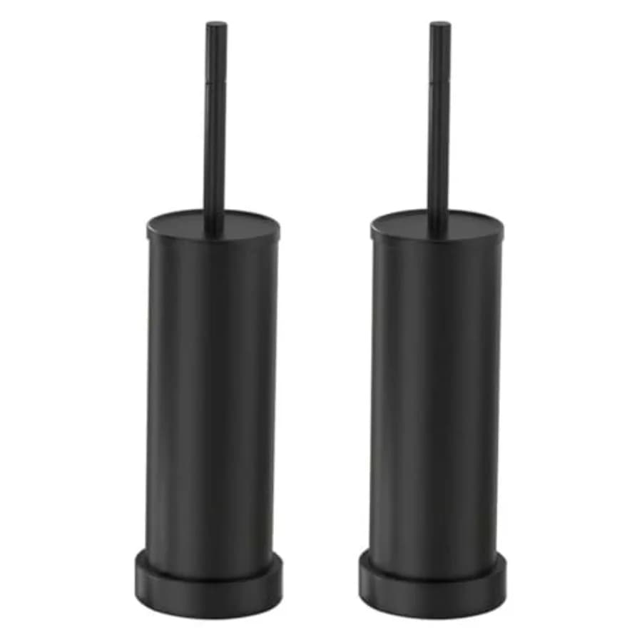 Set Spazzola per WC con Supporto in Acciaio Inox 304 Finitura Nera, Confezione da 2 per Uso Bagno, Design Resistente alla Ruggine