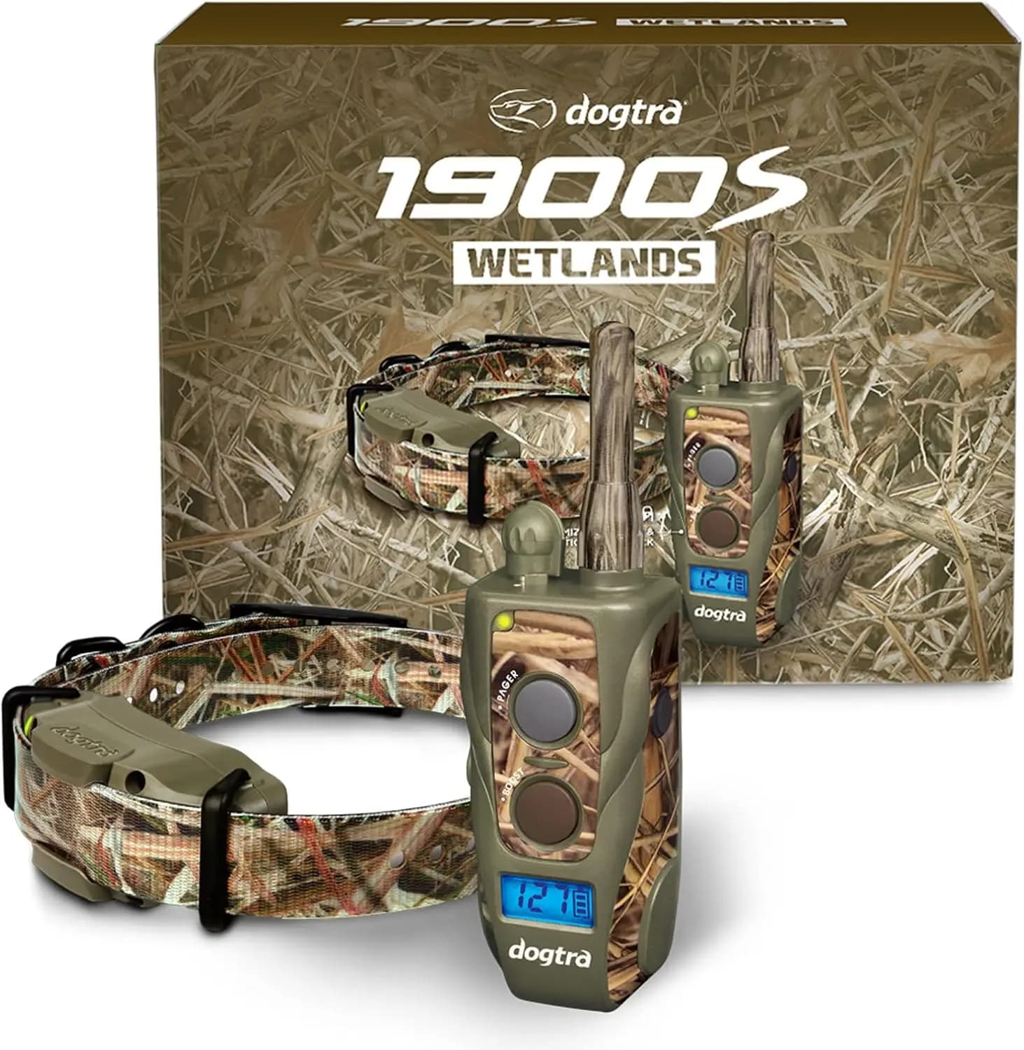1900S Wetlands Boost & Lock Remote Dog Training E-Collar Ergonomic 3/4-Mile Range, Waterproof, Rechargeable, High-Output, Camouf