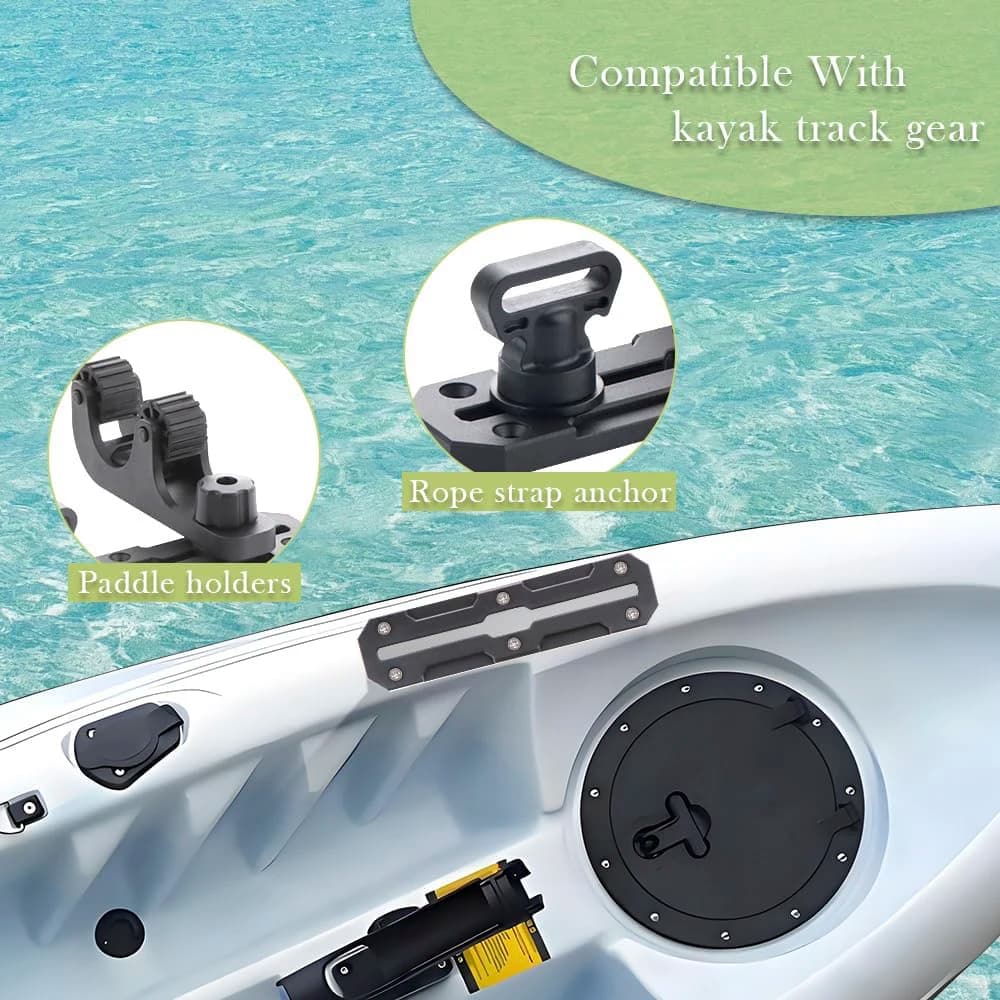 2 pezzi di cingoli per kayak neri in nylon per kayak per supporti per tazze/pagaie/asta, tacchette di ancoraggio accessori per kayak 7,44 * 1,77 pollici