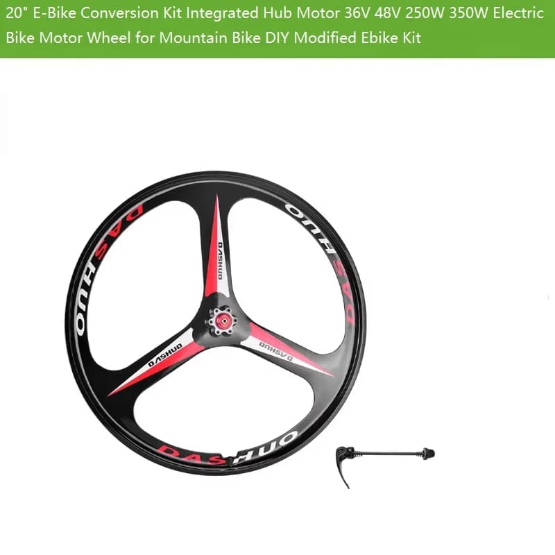 20" E-Bike Conversion Kit Integrated Hub Motor 36V 48V 250W 350W Electric Bike Motor Wheel for Mountain Bike DIY Modified Ebike