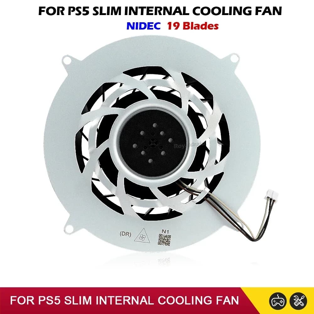 Nuova ventola di raffreddamento di ricambio per PS5 Slim, ventola interna per dissipatori di calore PS5 Slim, 19 pale, 12V DC 1.69A, accessori per videogiochi