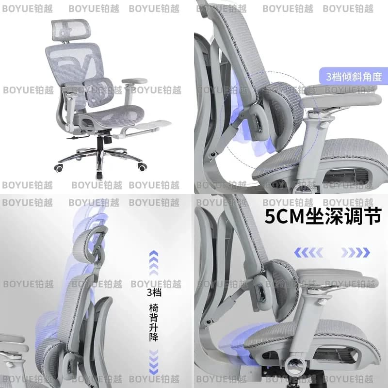 Ergonomic Gaming Chair with 6D Armrests Double Back Support Reclining Office Computer Seat Adjustable Height E Sports Desk