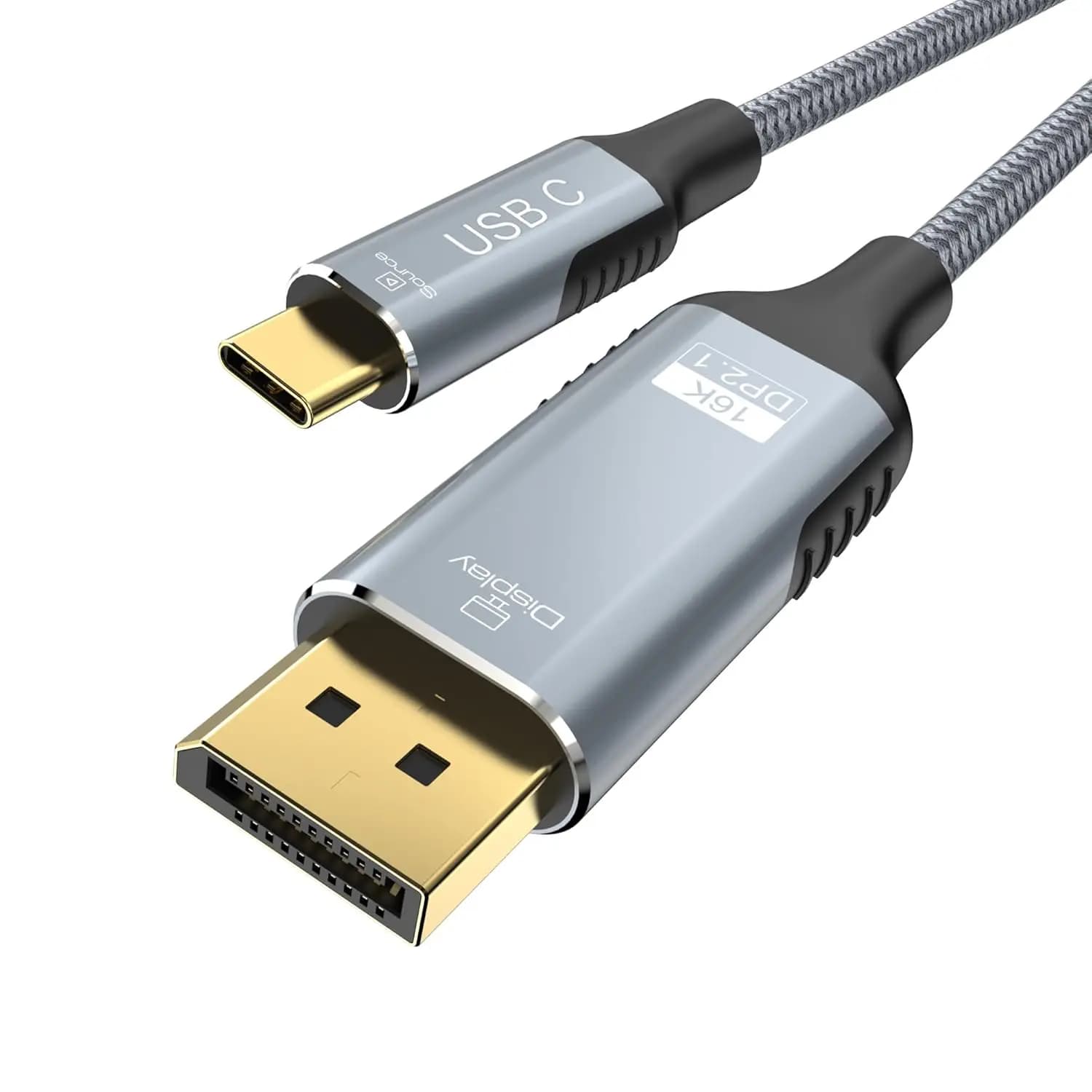 Cavo USB C a DisplayPort 2.1 16K@30Hz 8K@120Hz 40Gbps, Cavo Type-C a DP 6.6FT