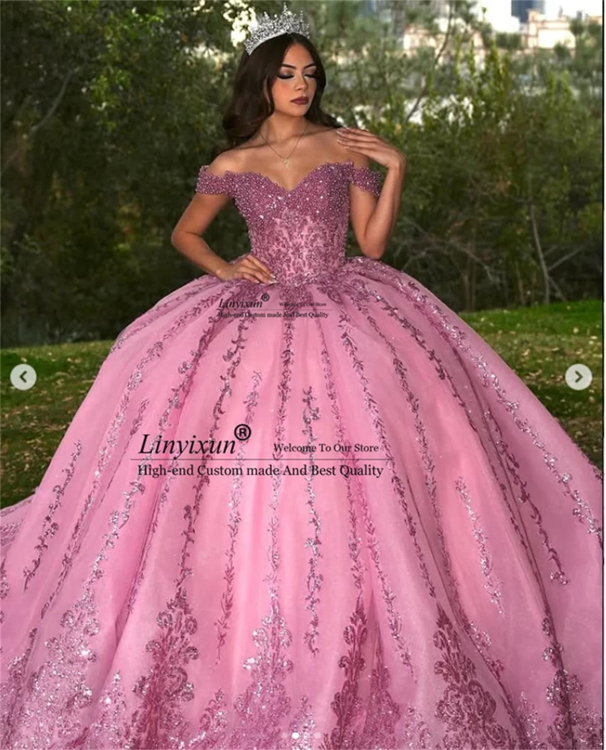 Abito da ballo principessa Abito Quinceanera Glitter Paillettes Applique Dolce 16 Abito Compleanno Corsetto messicano personalizzato Vestido De 15 Anos