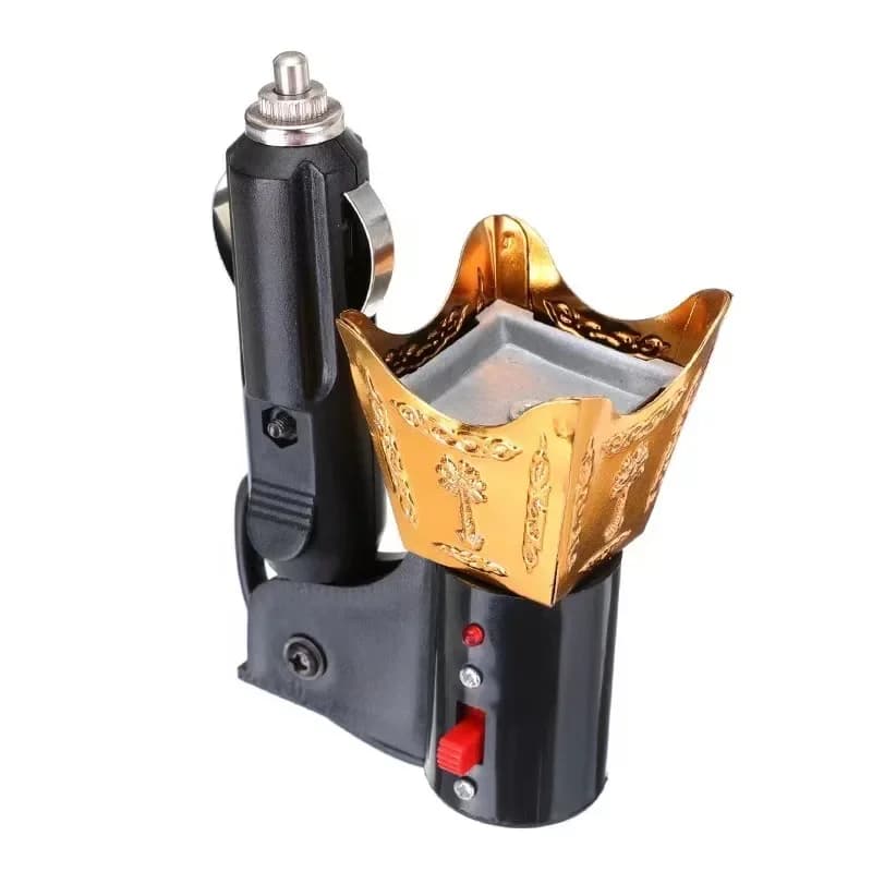 Bruciatore di incenso elettrico bruciatore di Oud Bakhoor in metallo Mini bruciatore di incenso per auto portatile diffusore di aromi di incensiere arabo deodorante per ambienti