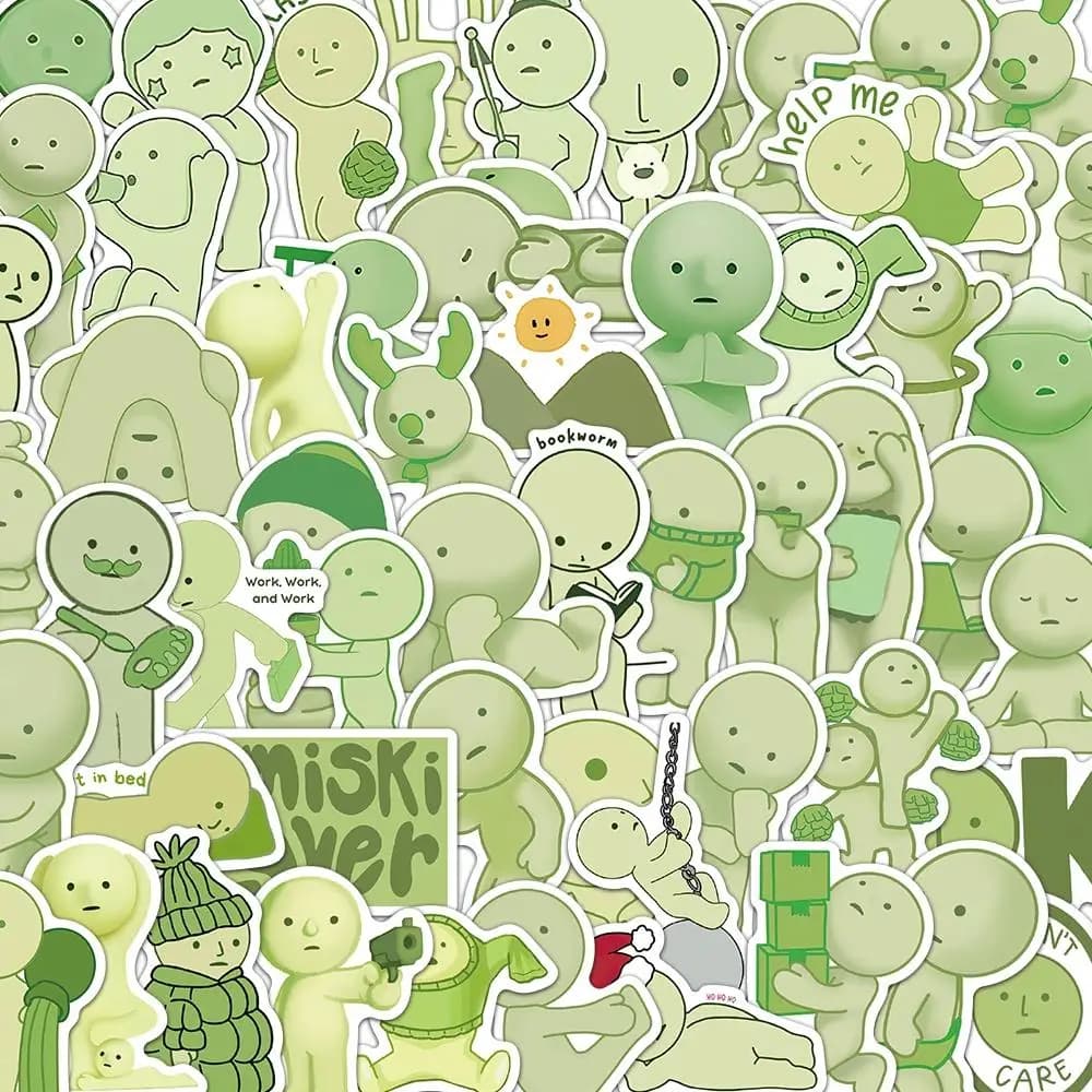 50pcs/set Cute Cartoon Decorative Sticker, DIY Decals for Water Bottle, Laptop, Phone Case, Scrapbooking, Journal Making