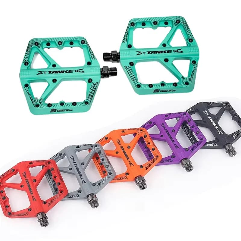 Pedali bici TANKE Pedali bici MTB/bici da strada in nylon antiscivolo Cuscinetto poggiapiedi ciclismo Nero/Rosso/Grigio/Arancio