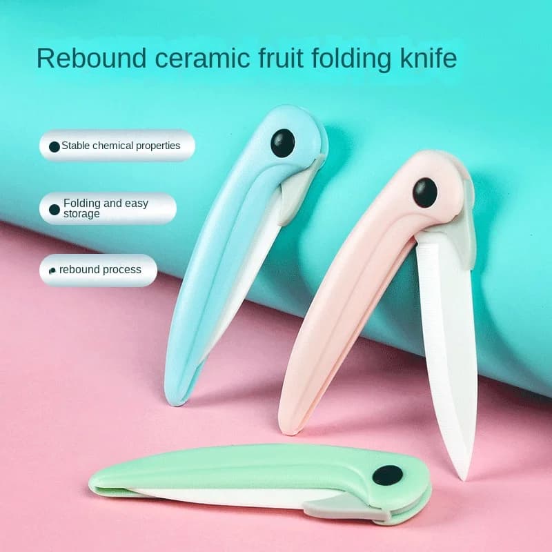 Coltello da frutta pieghevole in ceramica Coltello da frutta portatile portatile Mini coltello per sbucciare pappagalli per uso domestico Coltello da frutta da cucina creativo