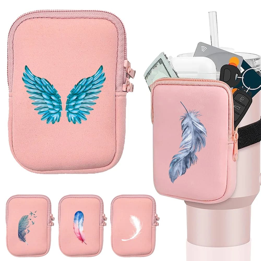Outdoor Portable Water Mugs Water Bottle Bags Sports Accessories Small Storage Bag For Men and Women's Feather reason