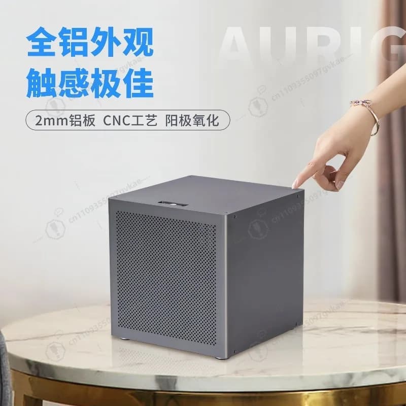 Chassis di archiviazione NAS Auriga a 6 dischi, case per computer desktop in alluminio anodizzato spesso 2 mm, compatibile con schede madri MATX e alimentazione ATX