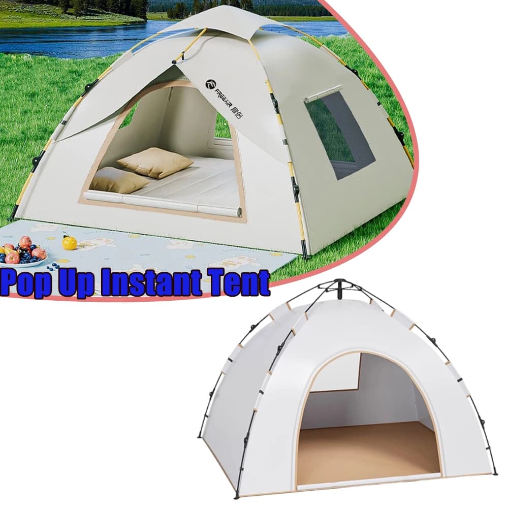 Tenda Pop-Up Istantanea Automatica per Campeggio all'Aperto, per Famiglie da 2-4 Persone, Riparo Portatile dal Sole con Zanzariera per Bambini e Adulti