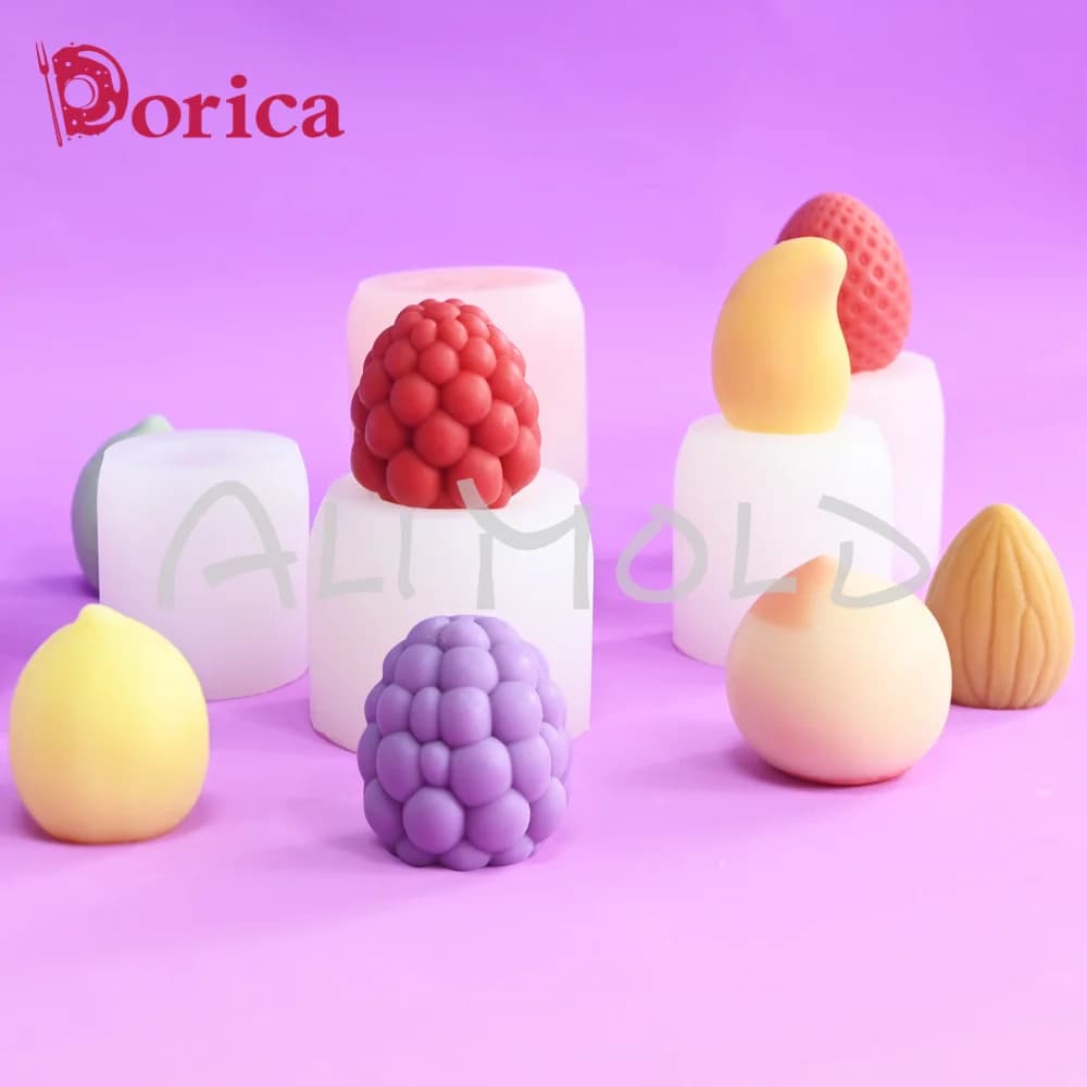 Stampo in silicone per frutta 3D lampone fragola mango caramelle cioccolato stampo per gelato candela fai da te strumenti per decorare torte fornitura di cottura