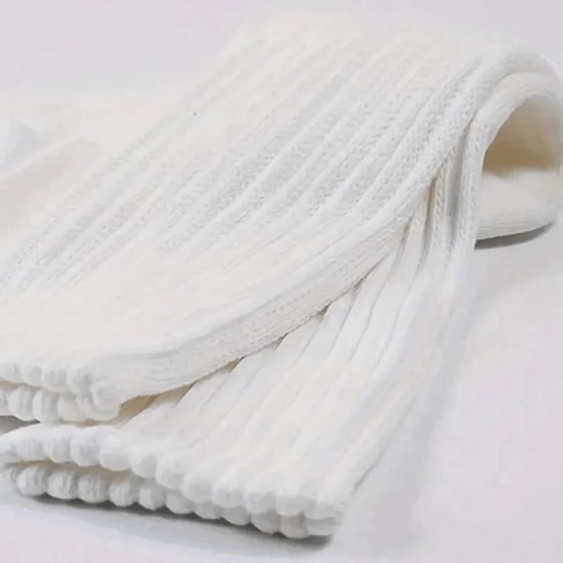 3 Pairs Women Pile Up Socks Fashionable Trendy Versatile White Solid Color Basic Socks Comfortable Breathable Mid Length Socks