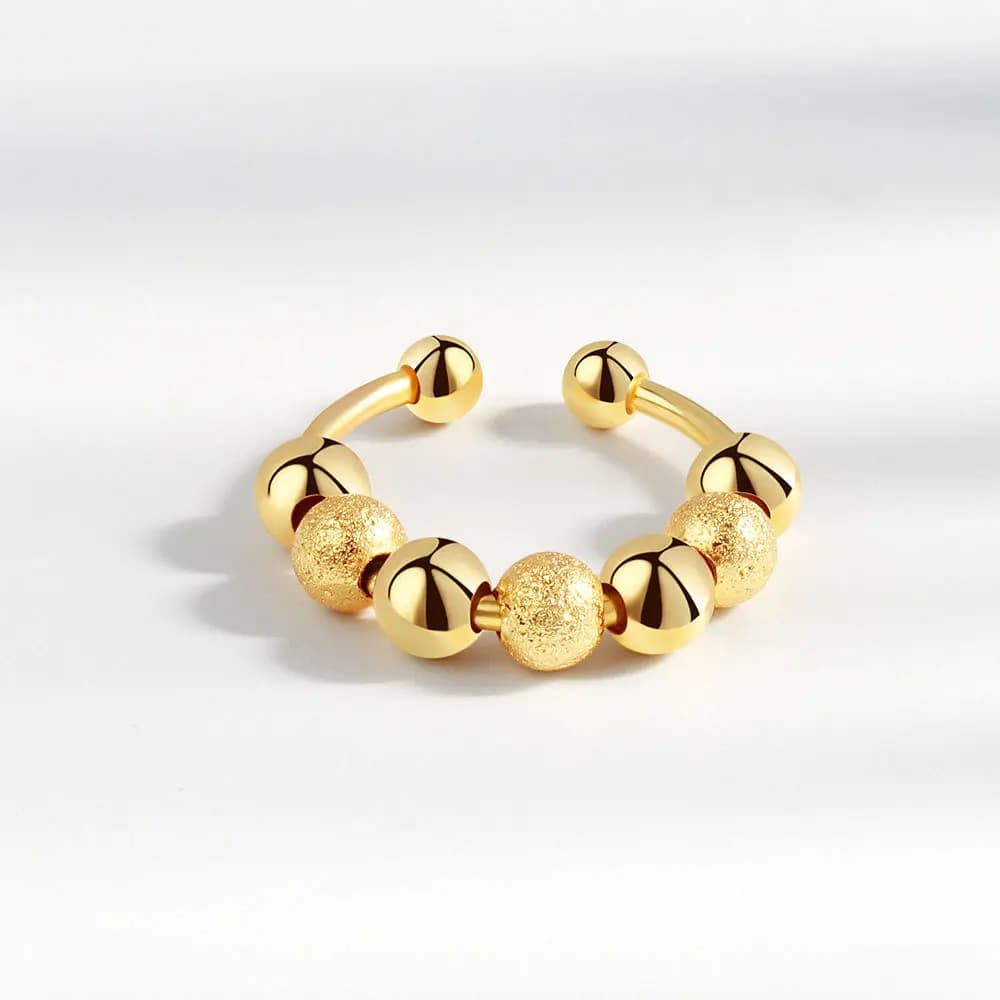 Perline rotonde di moda Anello di ansia Ruota liberamente Anelli antistress Fidget Spinner per le donne Ragazze Gioielli da sposa e078