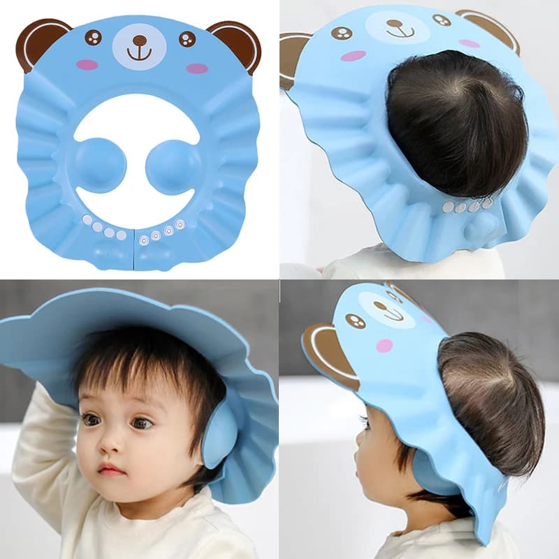Adjustable Soft Hat for Children's Hair Wash, Ear Protection, Safe for Shampoo and Bathroom, Protective Cover