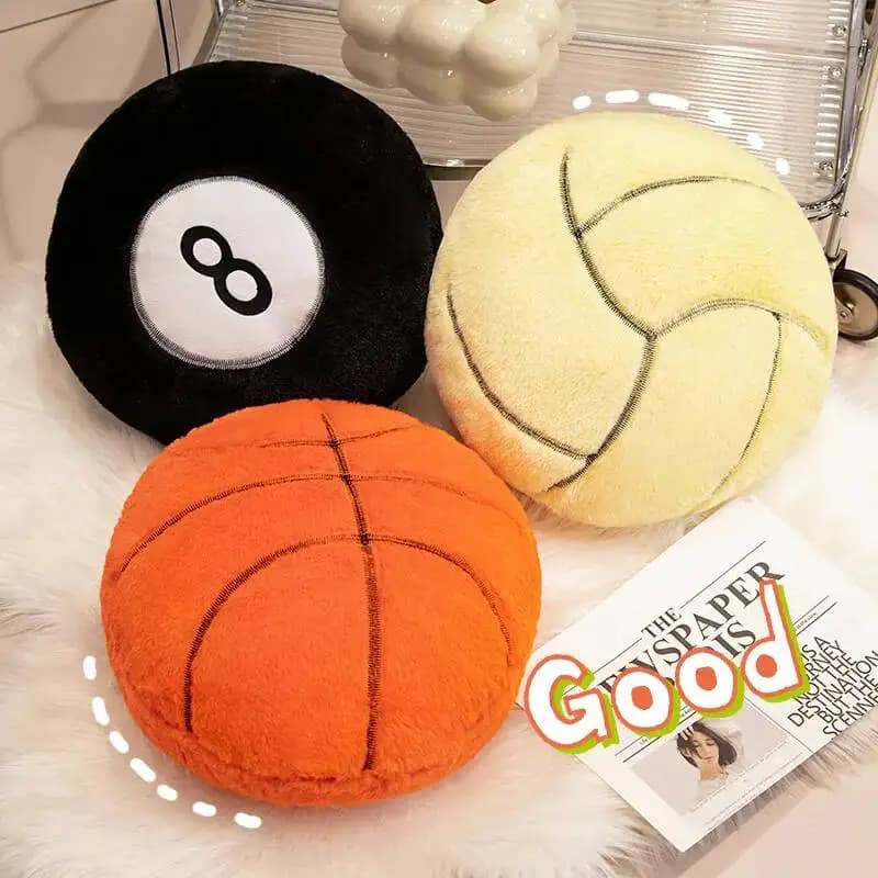 Cuscino Decorativo per Divano, Regalo, Cuscino Realistico a Forma di Pallone da Calcio, Basket, Pallavolo, Tennis, Baseball, Rugby, Biliardo