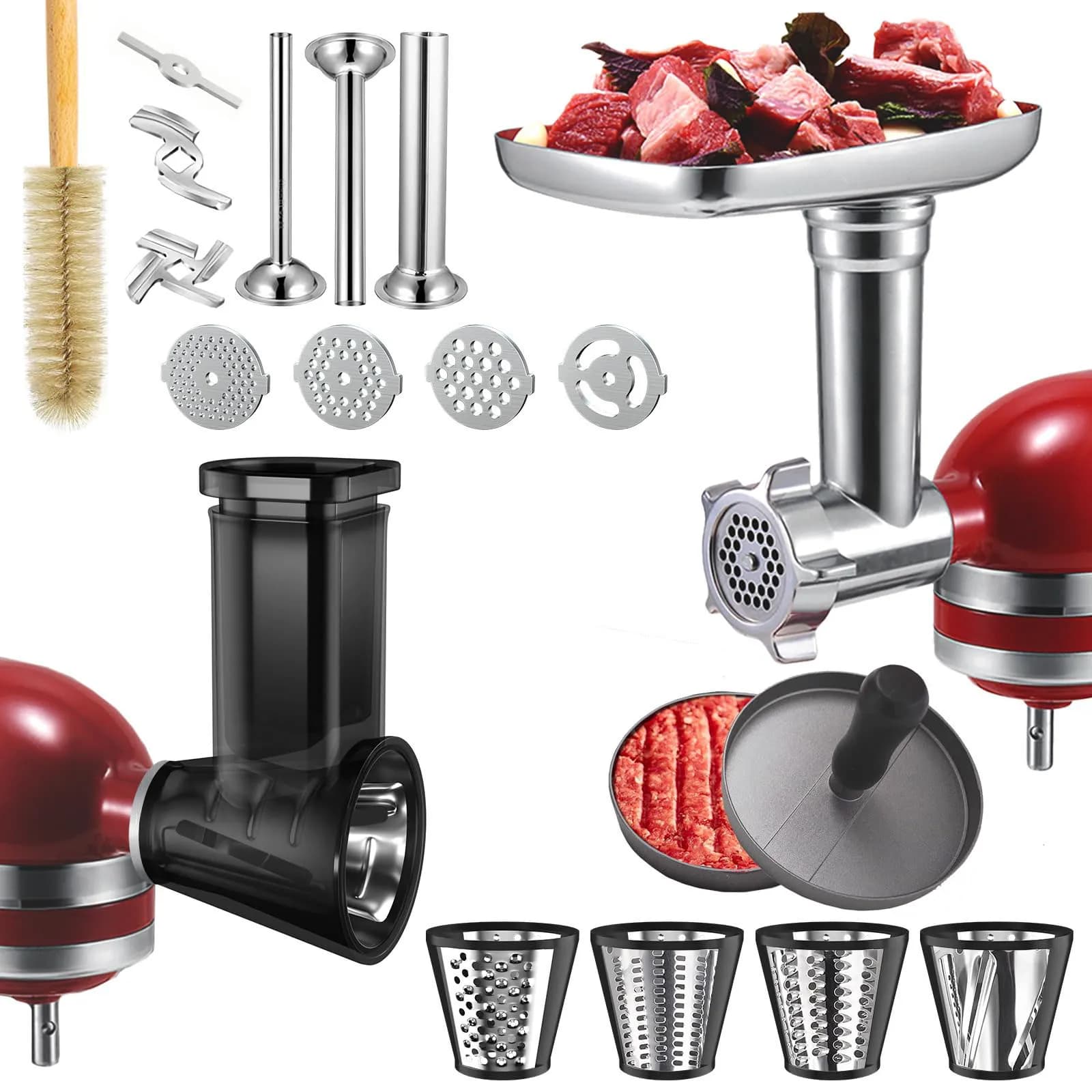 Tritacarne per KitchenAid Robot da cucina Affettatrice Trituratore Accessori adatti per KitchenAid Attachement Tritacarne con set di tubi