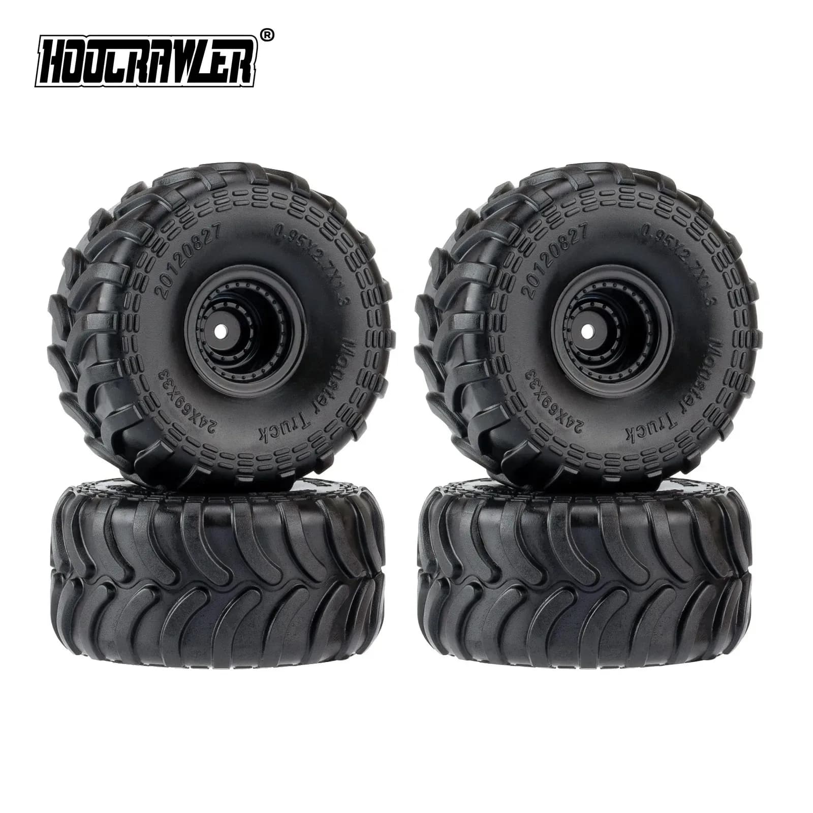 4 pezzi di pneumatici Monster Truck con cerchi 1:24 pneumatici per auto RC per Axial SCX24 FMS FCX24 K5 Blazer AX24 parti di aggiornamento