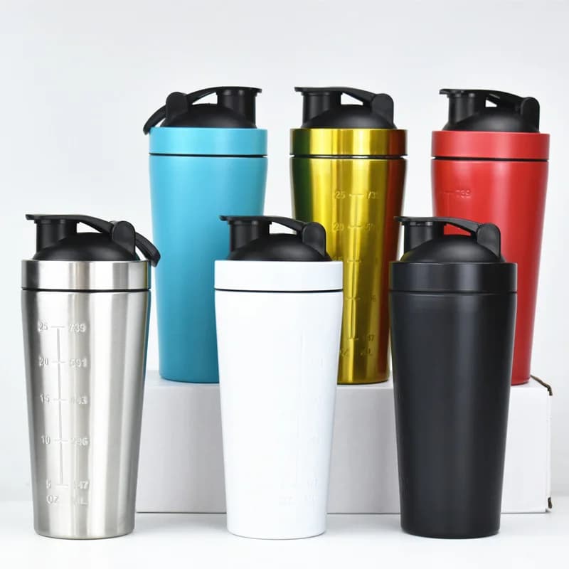 Sports Shaker Cup Stainless Steel Vacuum Mixer Cup Outdoor Bottle Water Bottle Shaker Double Layer 500ML