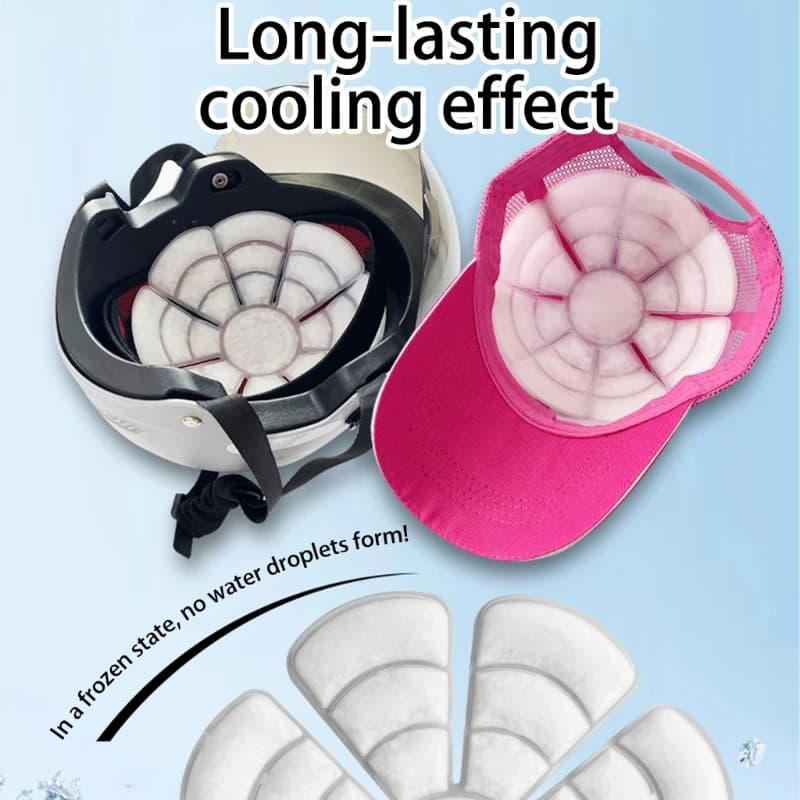 Cappello da ghiaccio in gel per moto, cuscinetto di raffreddamento regolabile per caschi, cappelli, riutilizzabili, impacco freddo, accessori da esterno portatili da viaggio