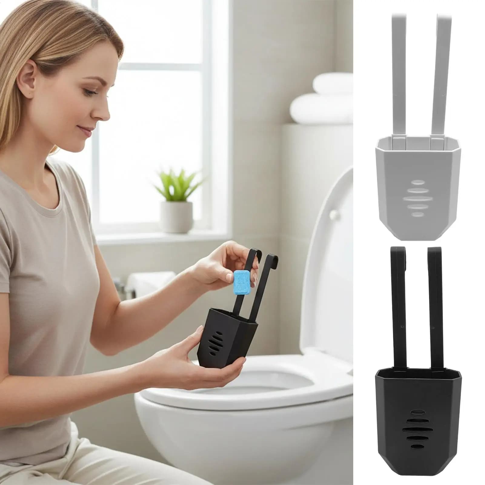 Supporto Regolabile per Pastiglie Detergenti per Cassetta WC, Porta-Agente per Pulizia Serbatoio Acqua, per Casa, Dormitorio, Hotel
